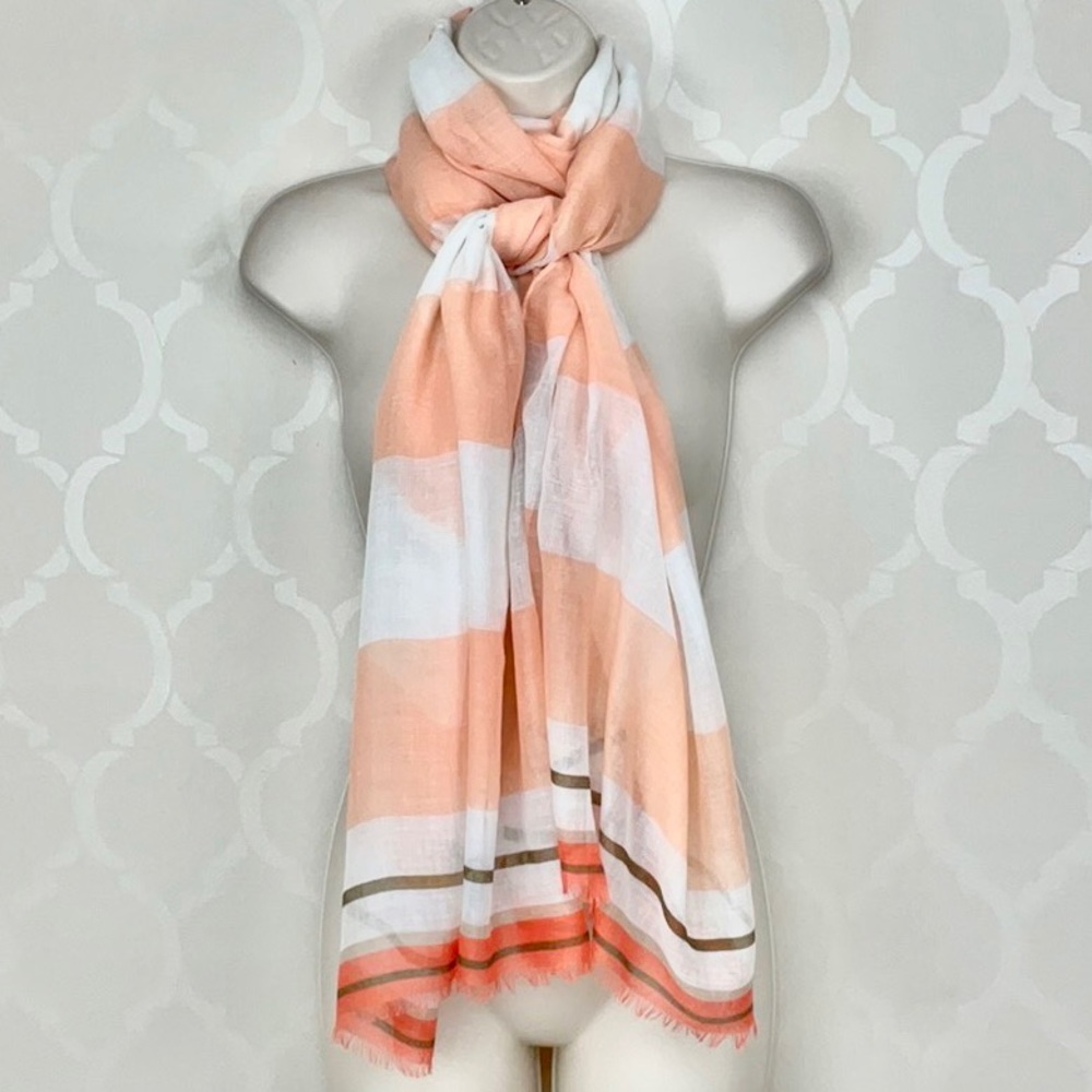 BANANA REPUBLIC ORANGE STRIPED SCARF